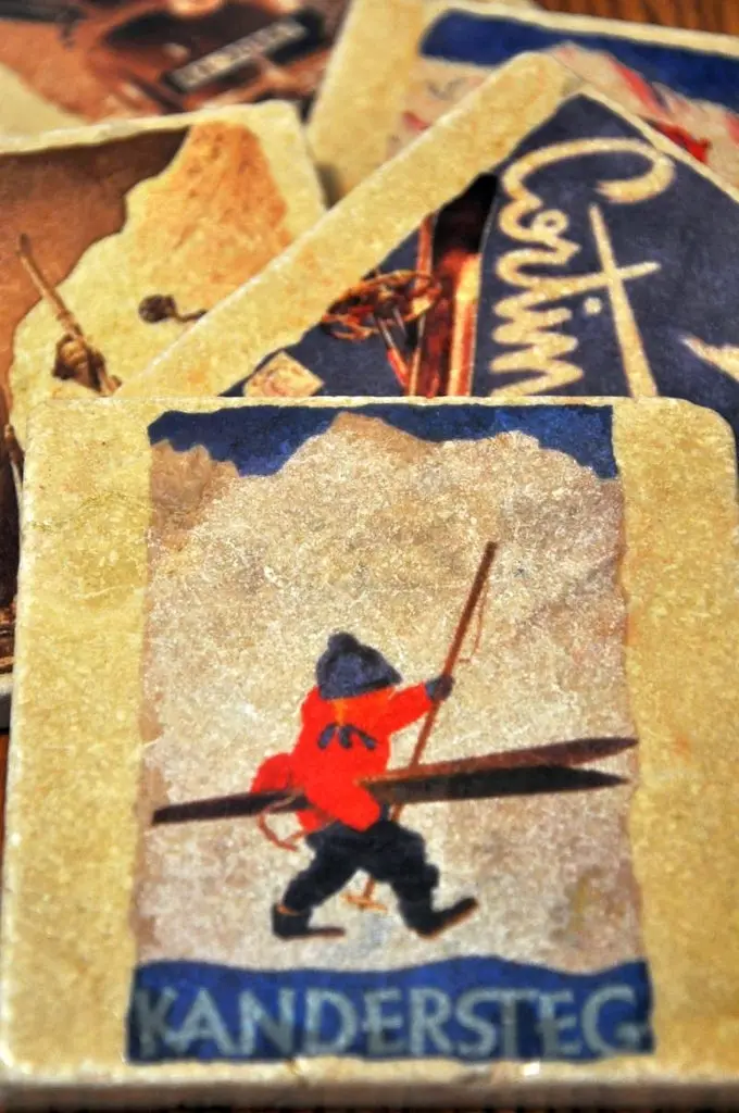 Vintage Marble Ski Coaster - Kandersteg 1