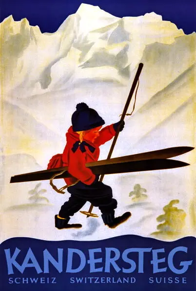 Vintage Ski Poster - Kandersteg 1