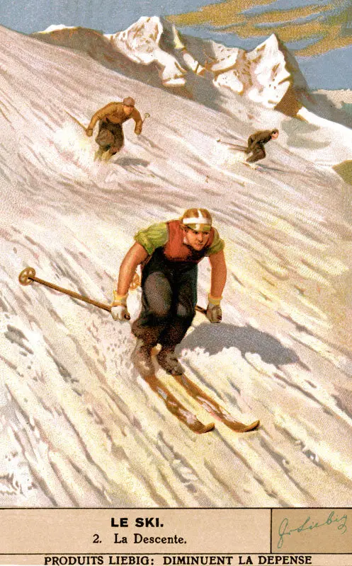 Vintage Skiing Poster - La Descente 1