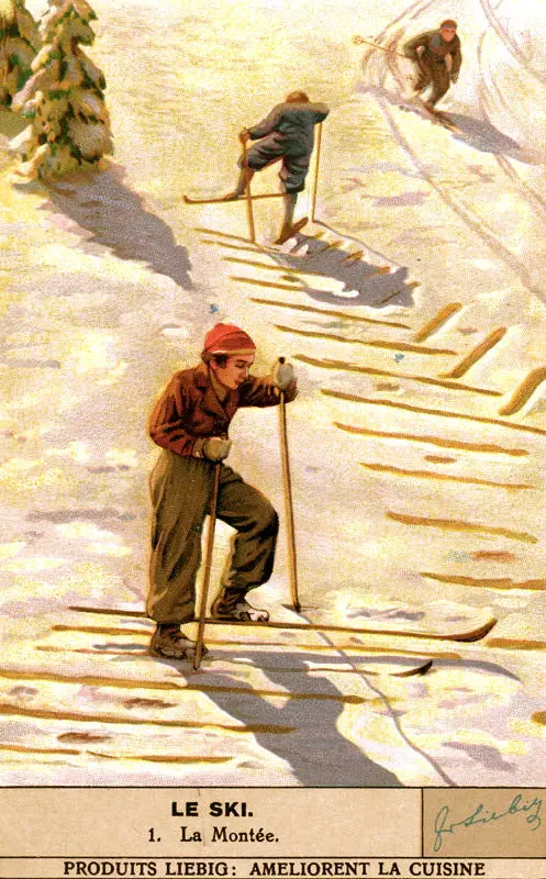 Vintage Skiing Poster - La Montee 1