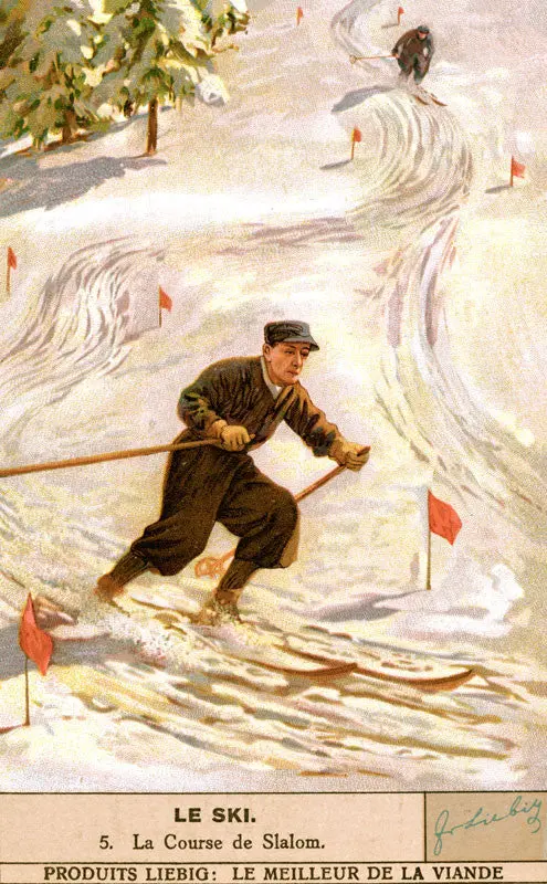Vintage Skiing Poster - La Slalom 1