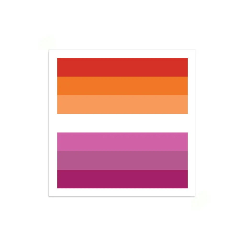 Lesbian Pride Flag Mini Square Sticker 1