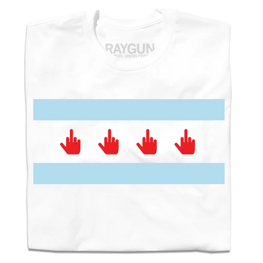 Middle Finger Chicago Flag White 1