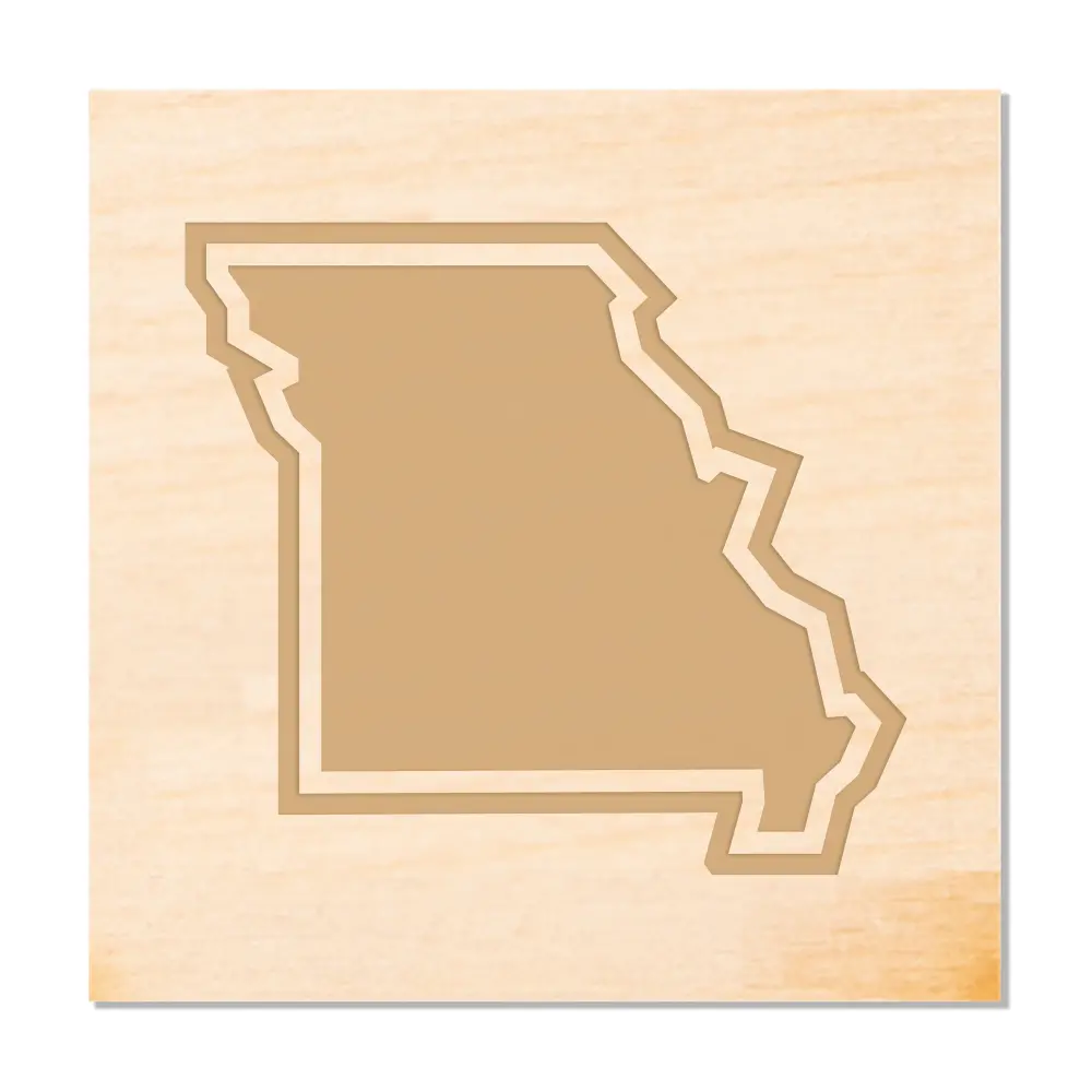 Missouri Outline Wood Coaster 1