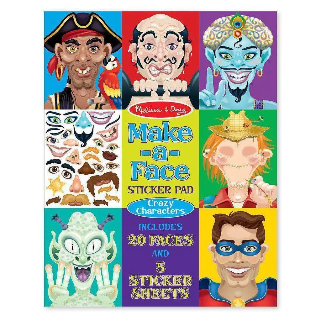 Make-A-Face Crazy Characters Sticker Pad 1