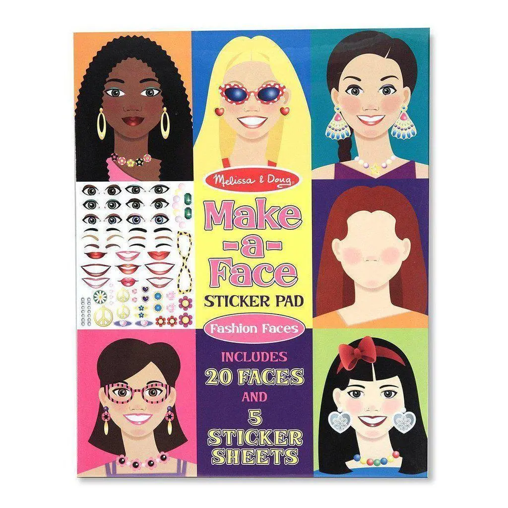 Make-A-Face Fashion Faces Sticker Pad 1