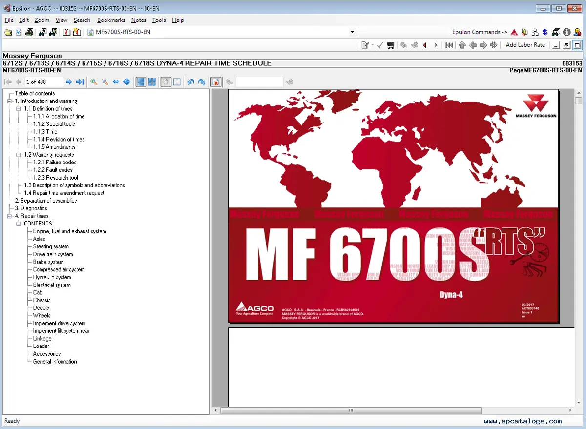 Massey Ferguson Epsilon 2021 North America Epc Parts Books And Workshop Manuals For All Models Usa 1