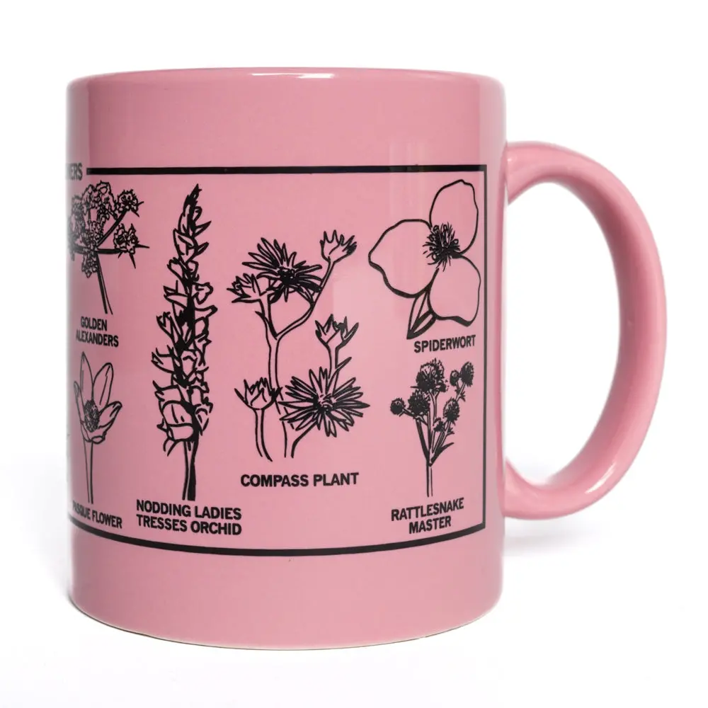Midwestern Prairie Flowers Mug - Pink 1