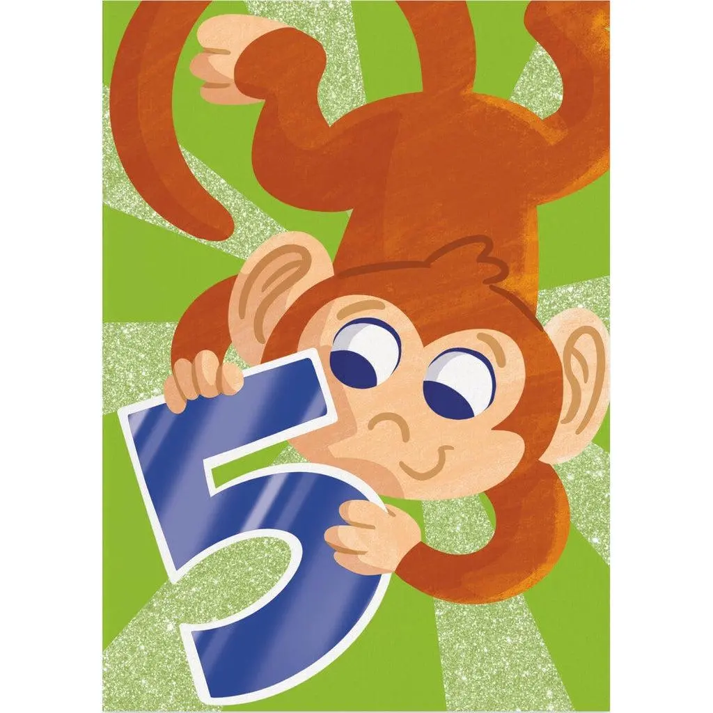 Monkey 5 Years Old - Greeting Card 1