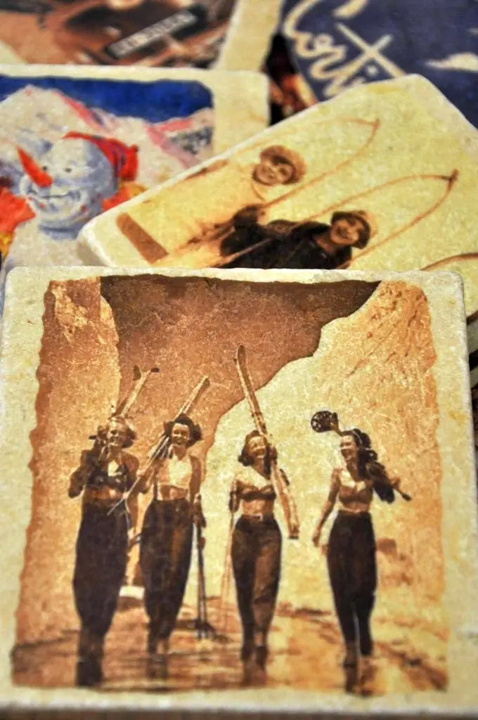 Vintage Marble Ski Coaster - Mt. Lassen Girls 1