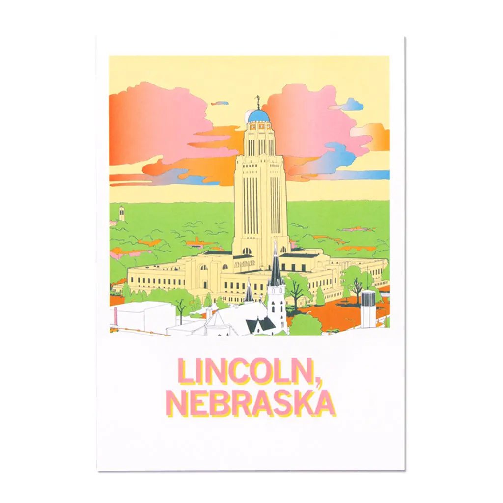 Nebraska Capitol Illustration Postcard 1
