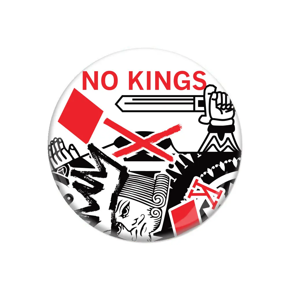 No Kings Playing Card Illustration Button 1