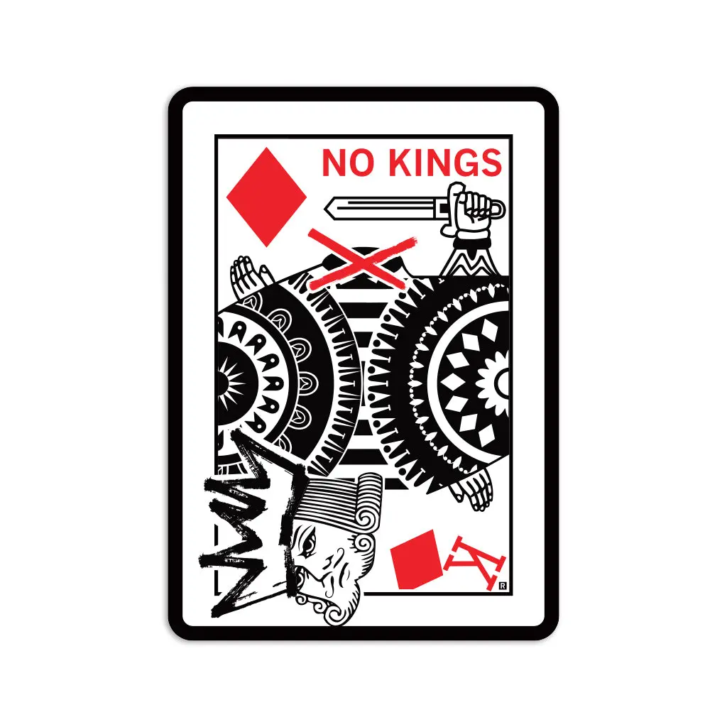 No Kings Playing Card Illustration Die-Cut Sticker 1