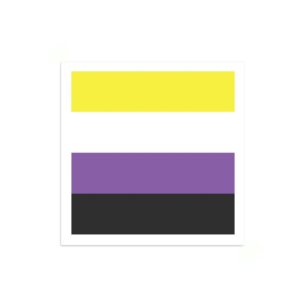 Non-Binary Pride Flag Mini Square Sticker 1