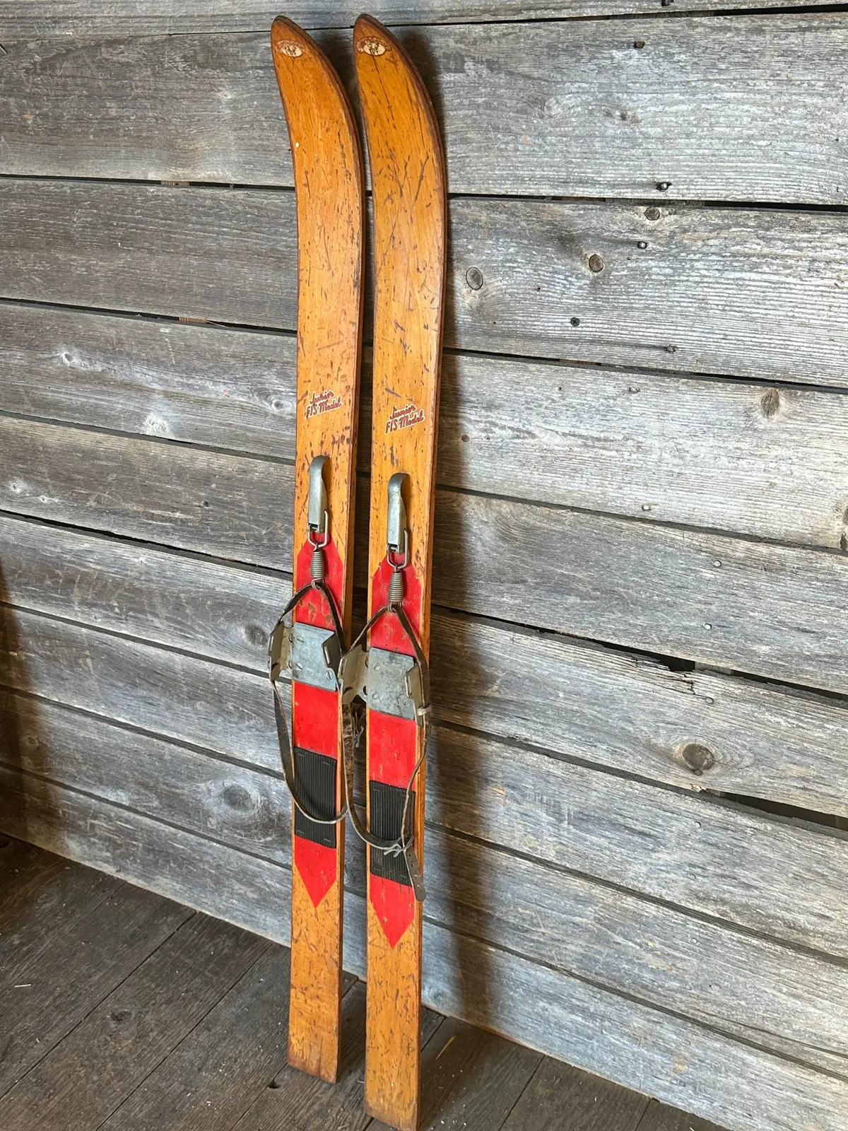 Antique Junior Northland Fis Wooden Downhill Skis 1
