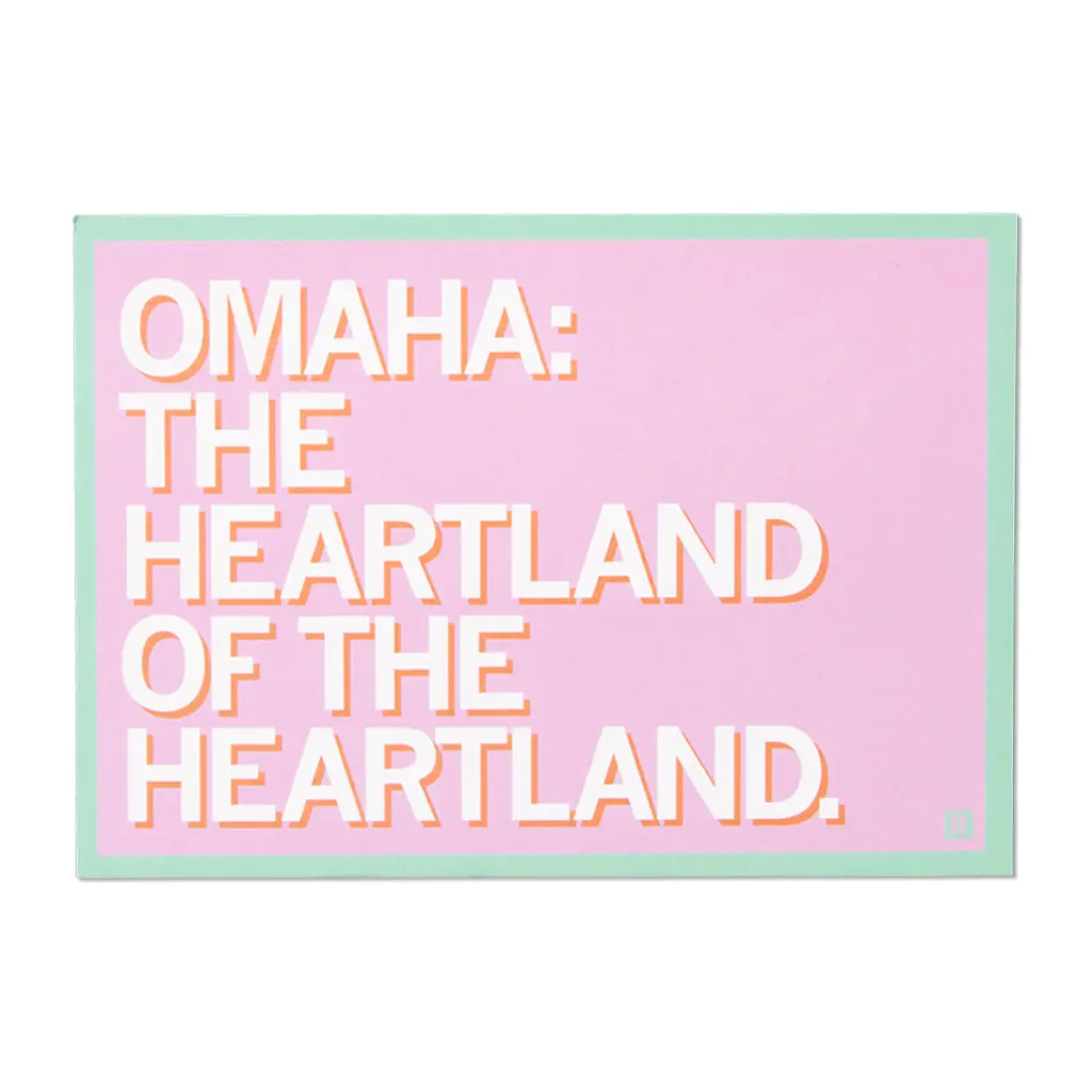 Omaha: Heartland Of The Heartland Text Postcard 1
