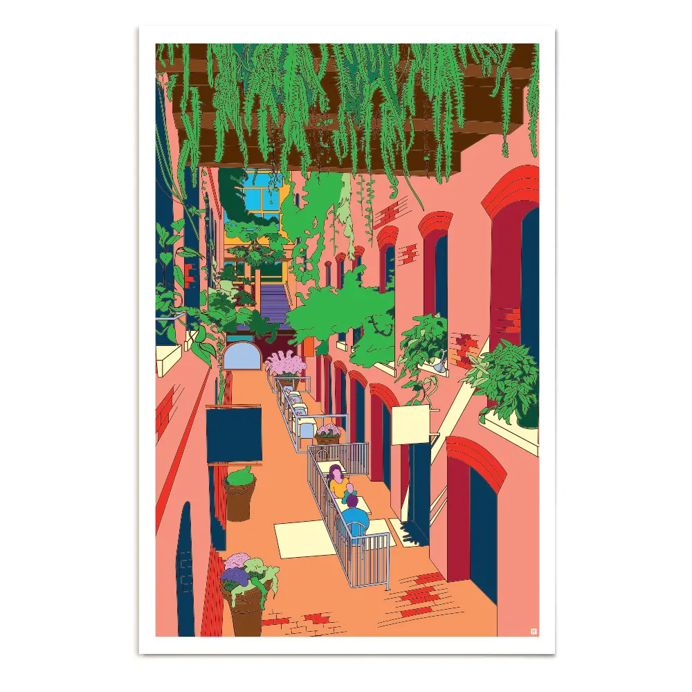 Omaha Old Market Illustration Poster 1