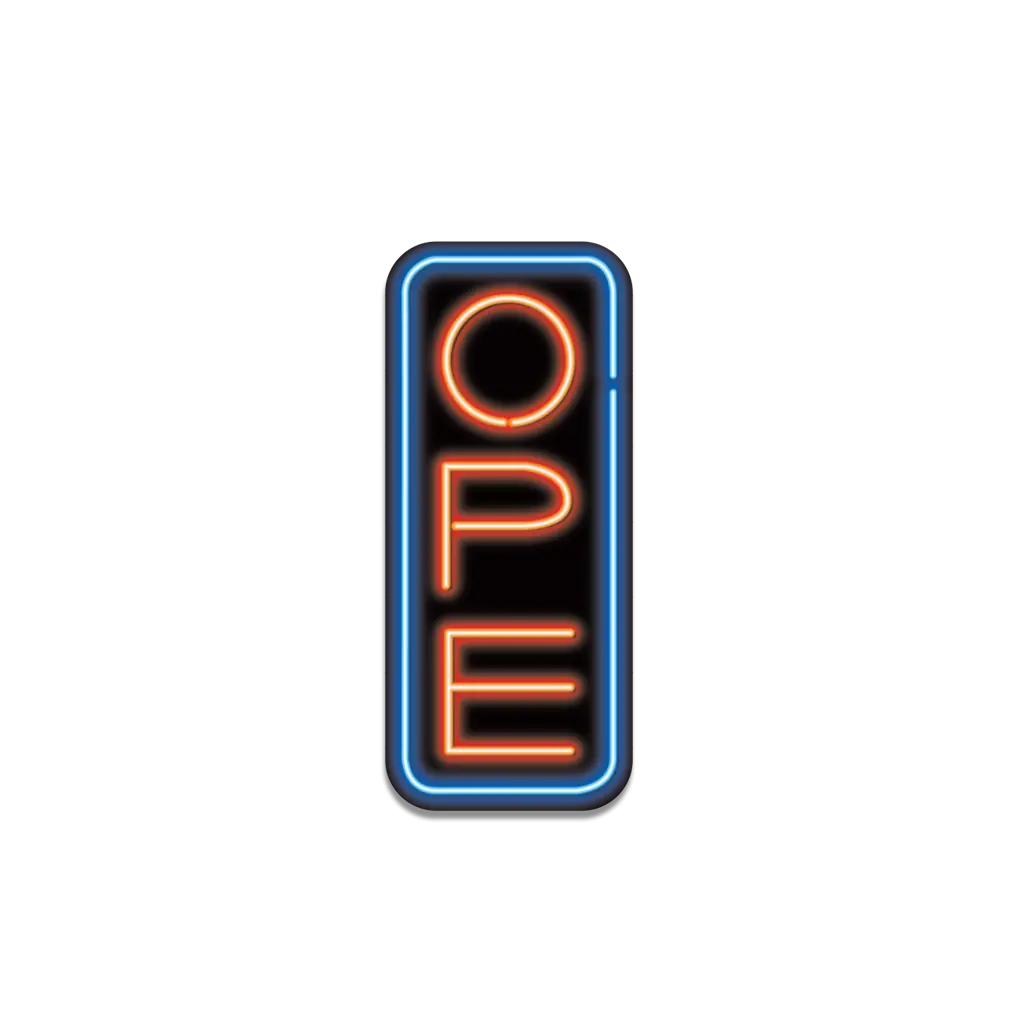Ope Neon Sign Die-Cut Sticker 1