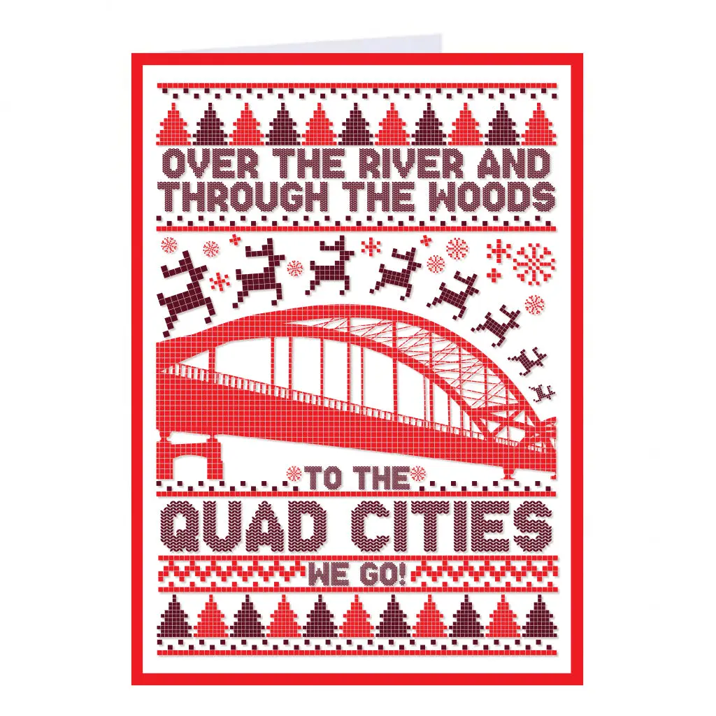 Quad Cities: Over The River Greeting Card 1