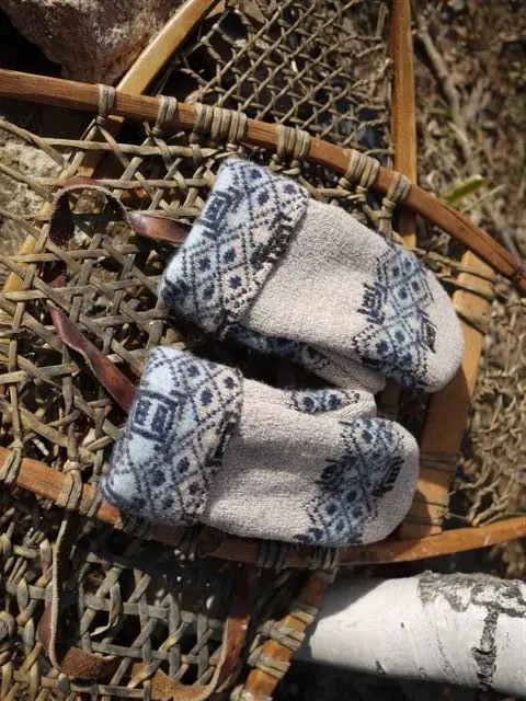 Wool "Vintage Sweater" Mittens 1