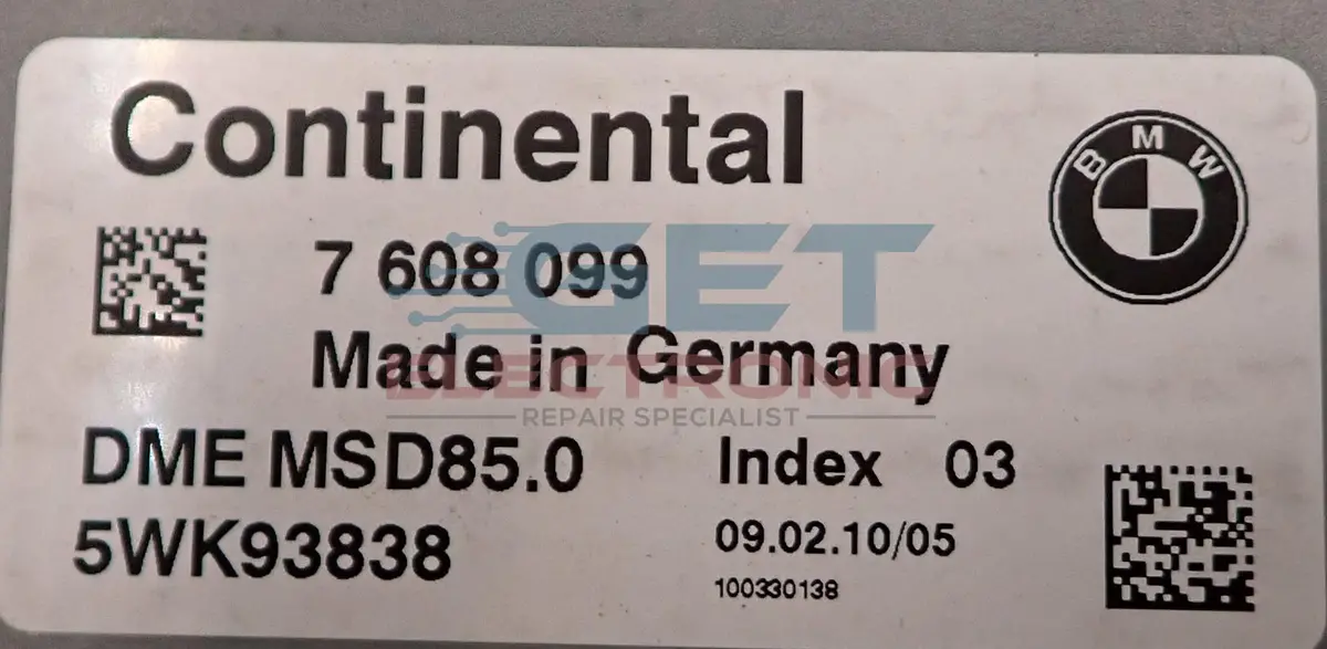 Bmw Continental Dme Msd85.0 5Wk93838 1