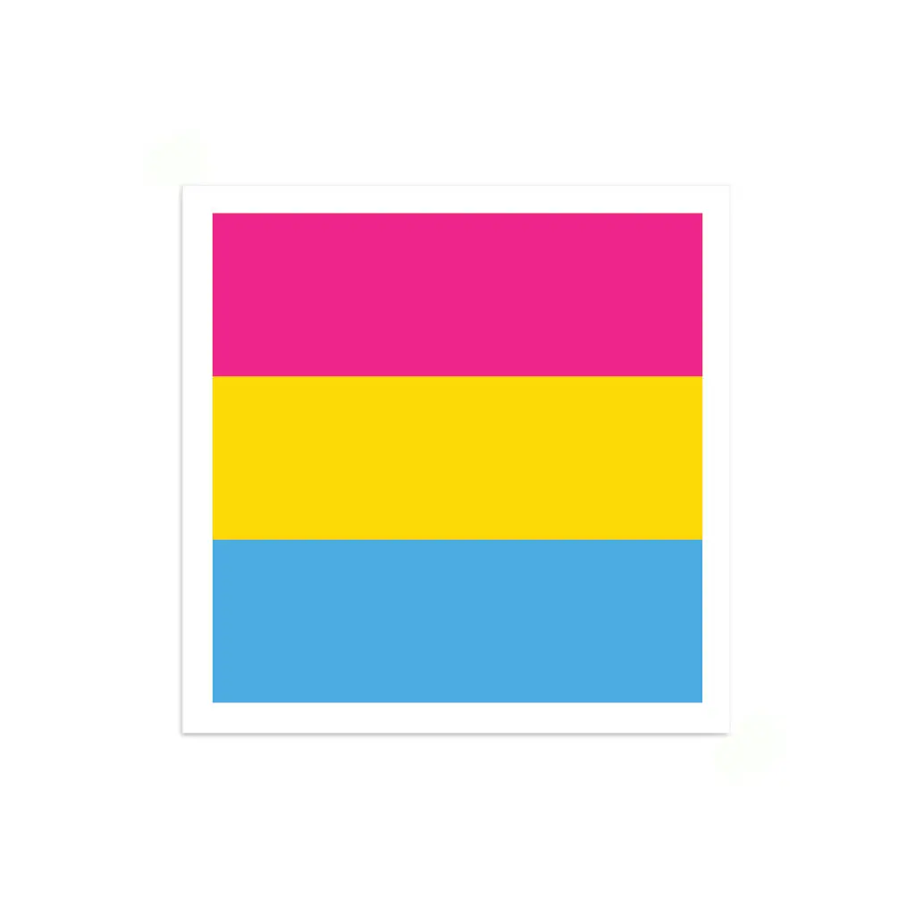 Pansexual Pride Flag Mini Square Sticker 1