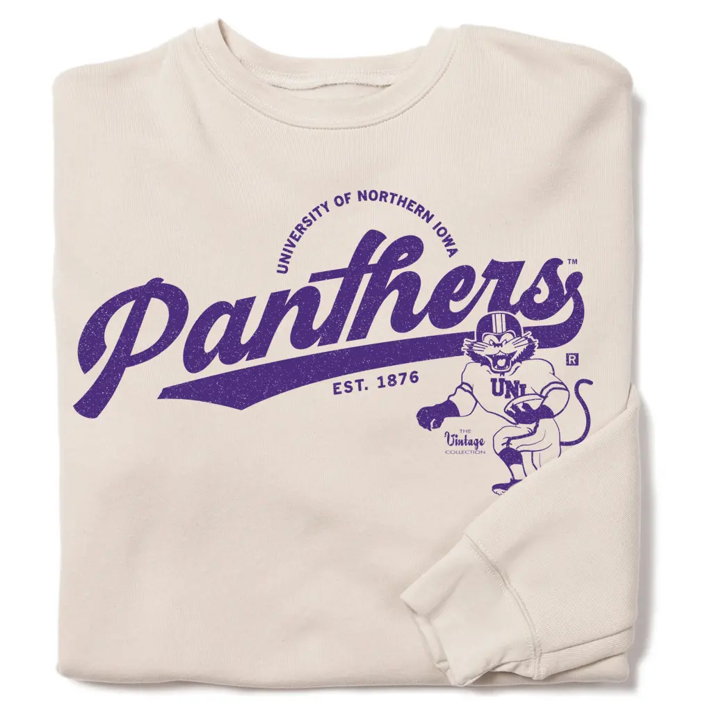 Panthers Script Logo Crew Sweatshirt 1