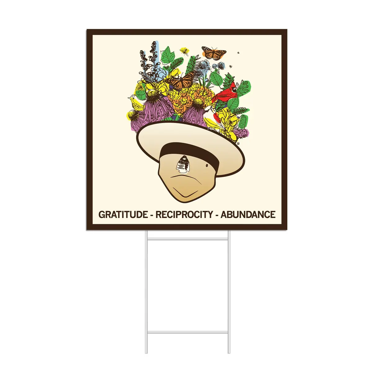 Park Ranger Hat Graphic Yard Sign 1