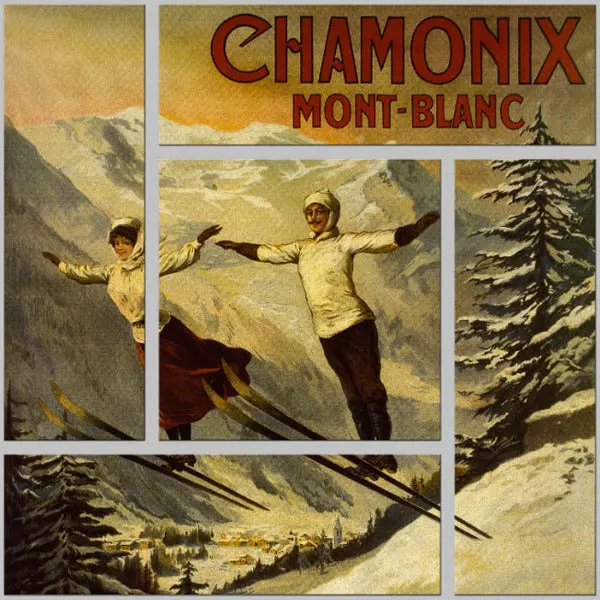 Vintage Ski Posters - Parquet Mosaic 1