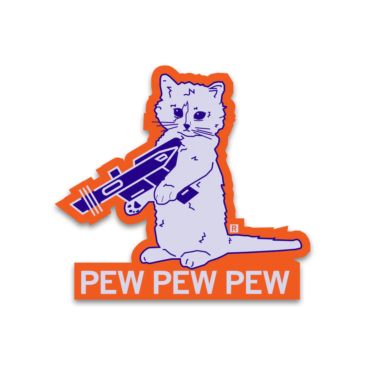 Pew Pew Pew Lavender Die-Cut Sticker 1