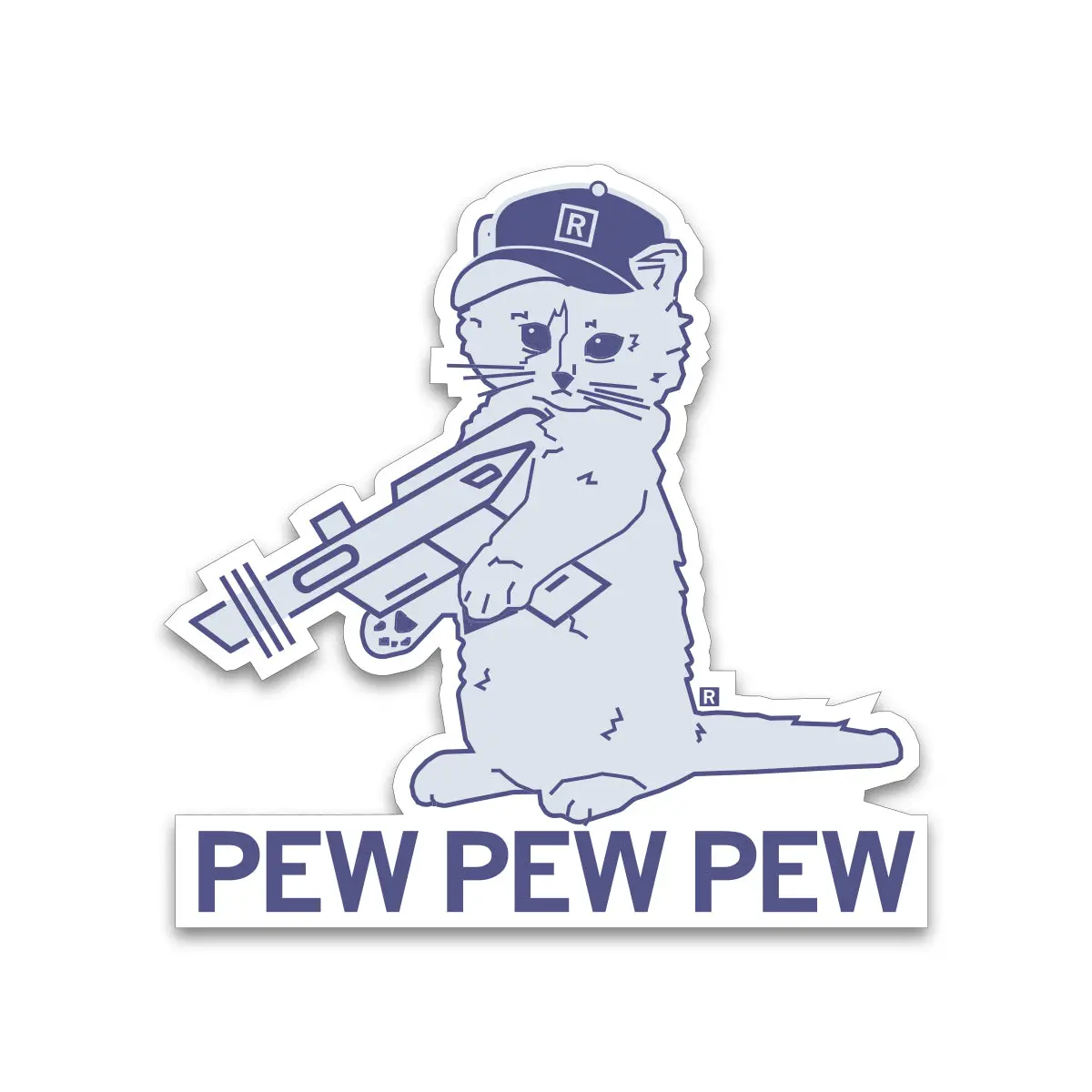 Pew Pew Pew Raygun Hat Die-Sticker 1