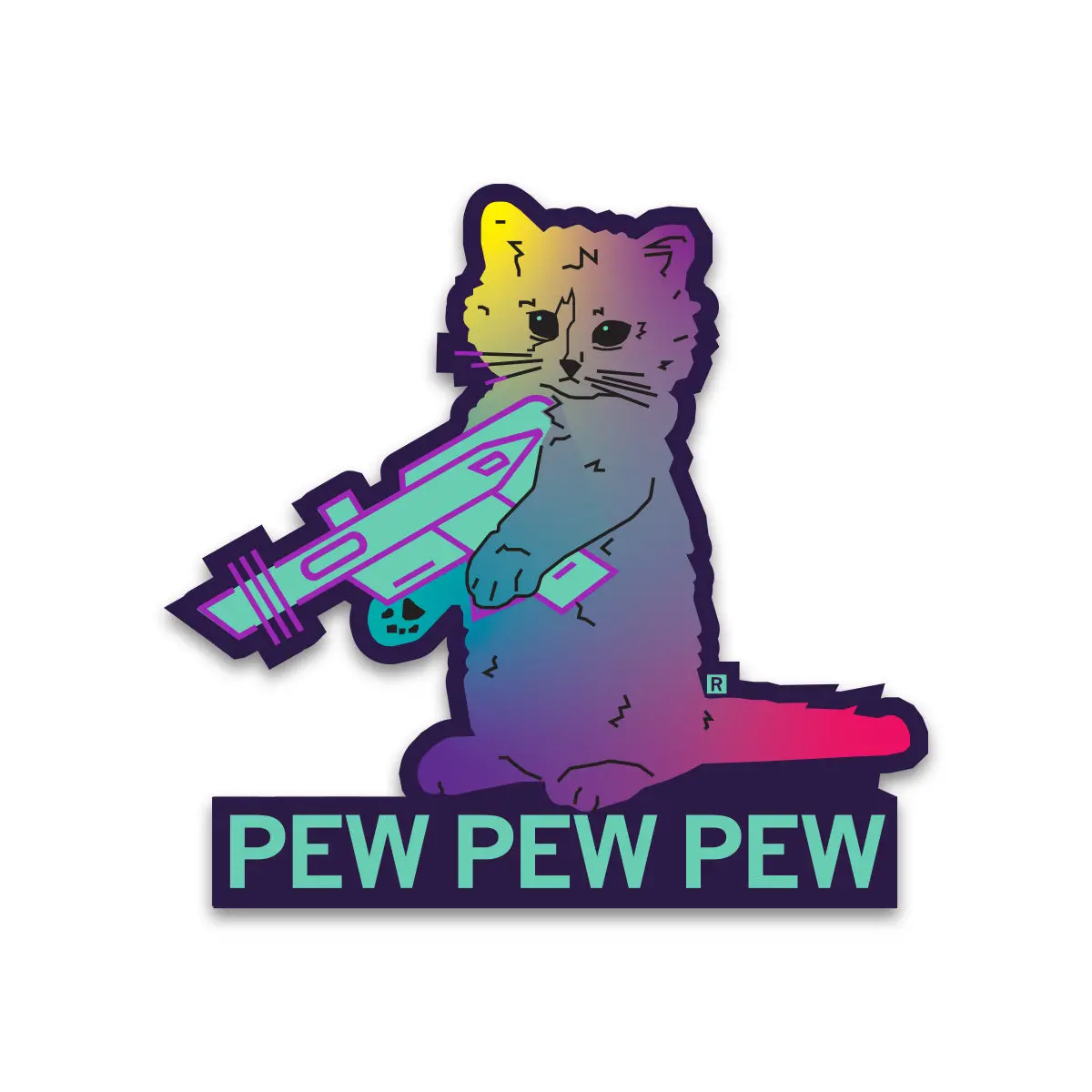 Pew Pew Pew Rainbow Die-Cut Sticker 1