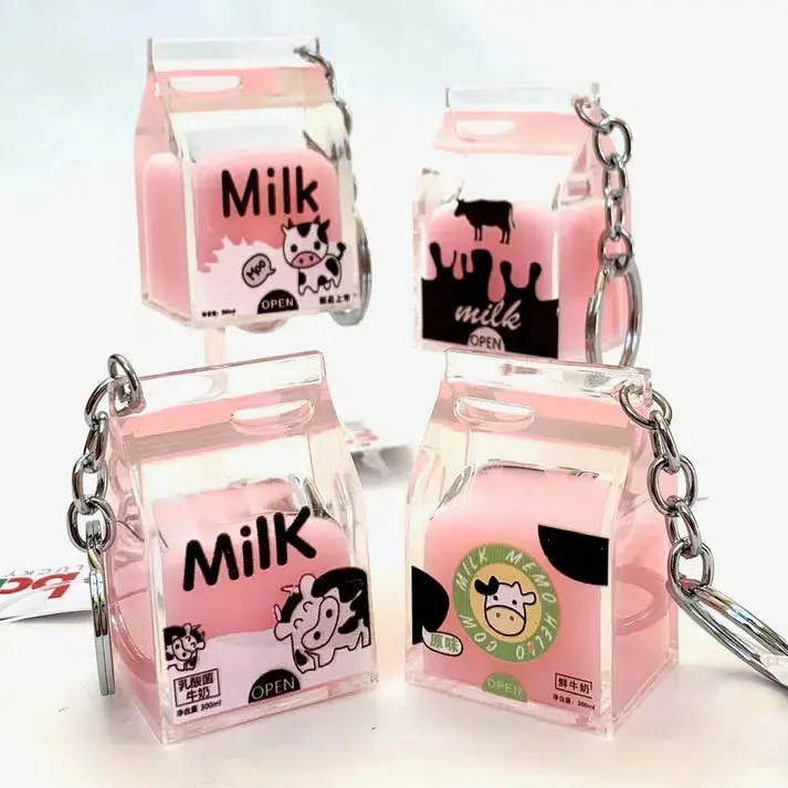 Pink Milk Carton Keyring 1