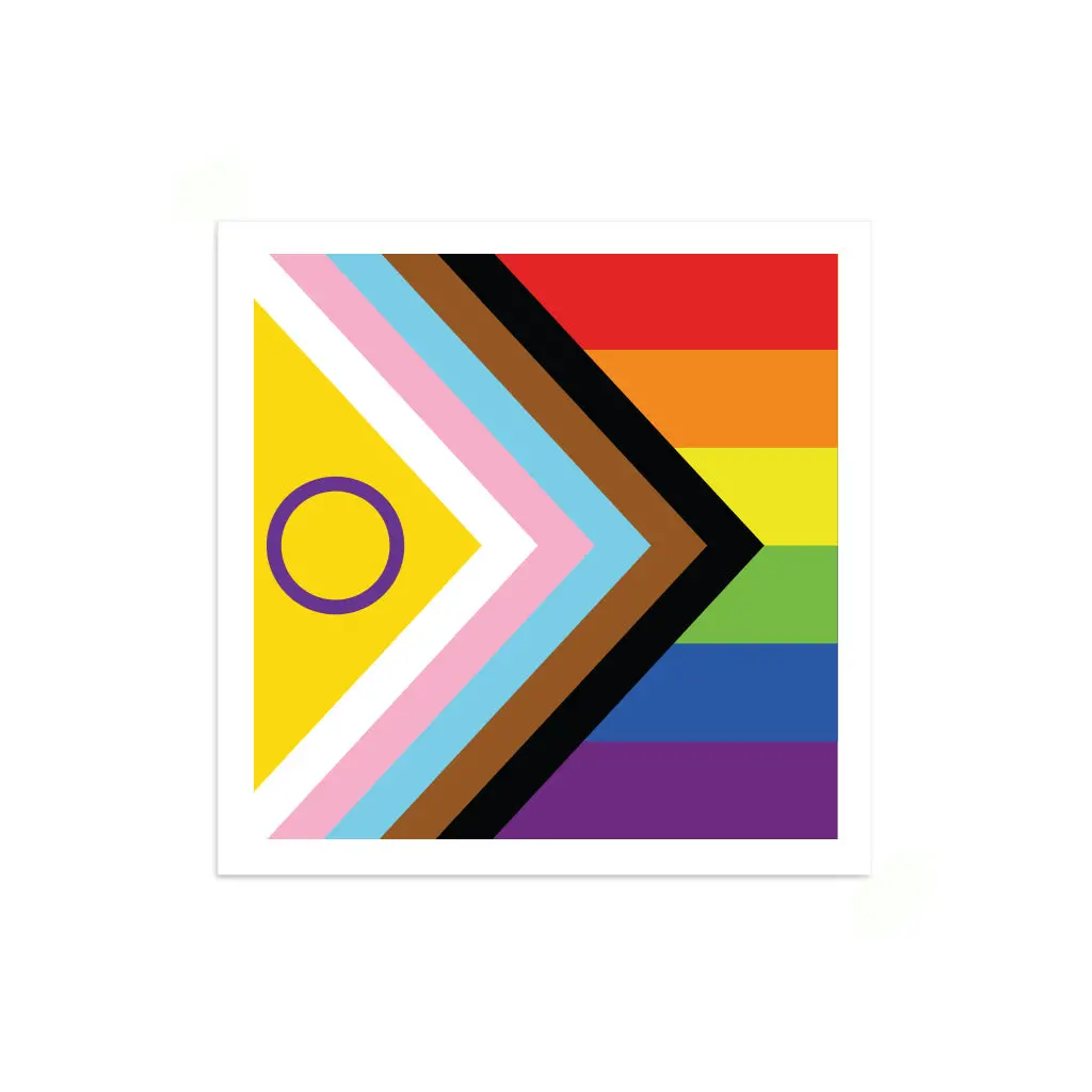 Progress Pride Flag Mini Square Sticker 1