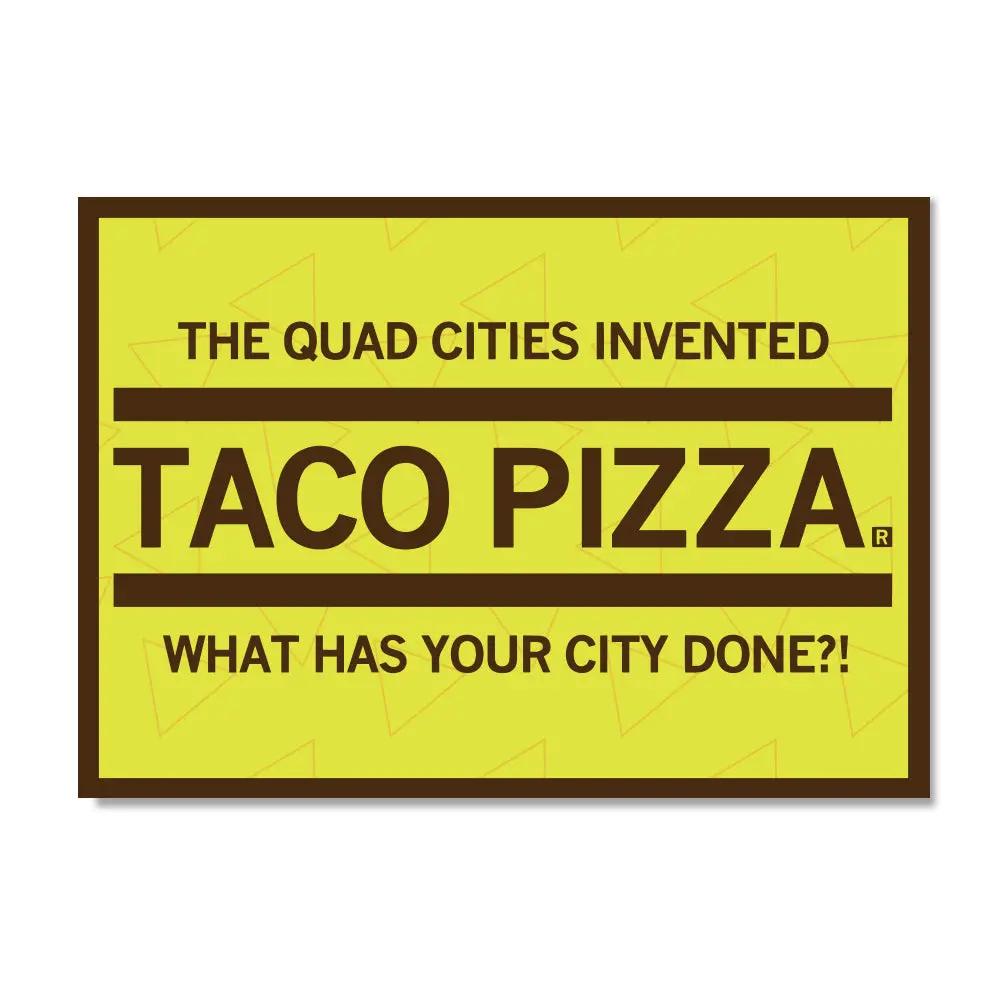 Quad Cities Invented Taco Pizza Postcard 1