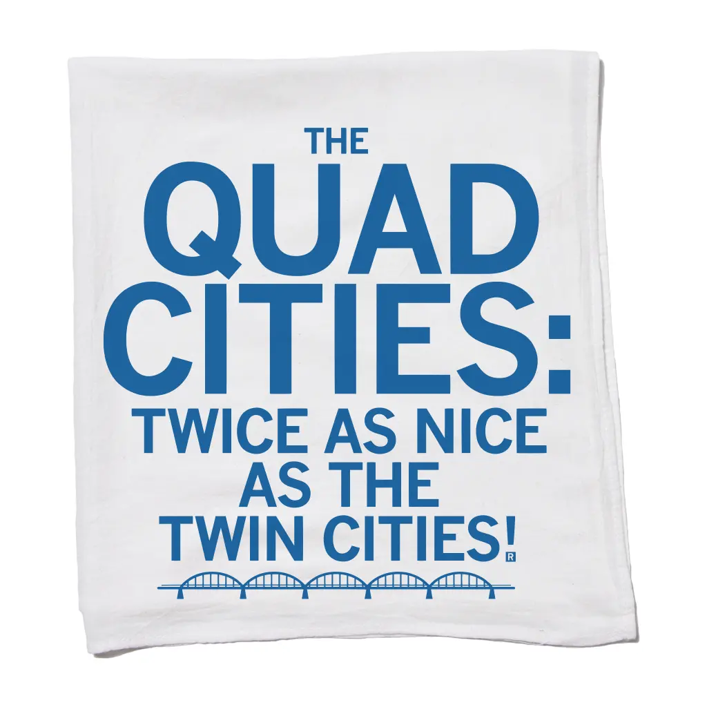 Quad Cities: Twice As Nice Bridge Kitchen Towel 1