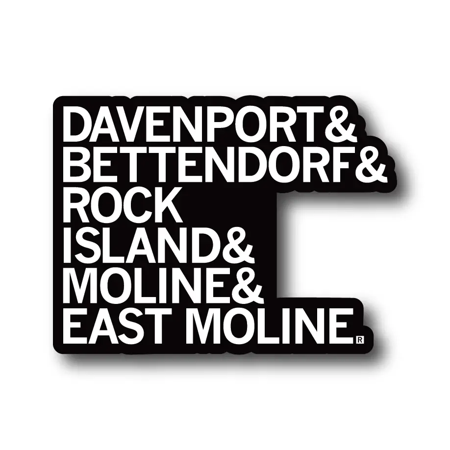 Quad Cities List Die-Cut Sticker 1