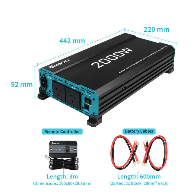 Renogy 2000W 12V To 230V/240V Pure Sine Wave Inverter (With Ups) 2