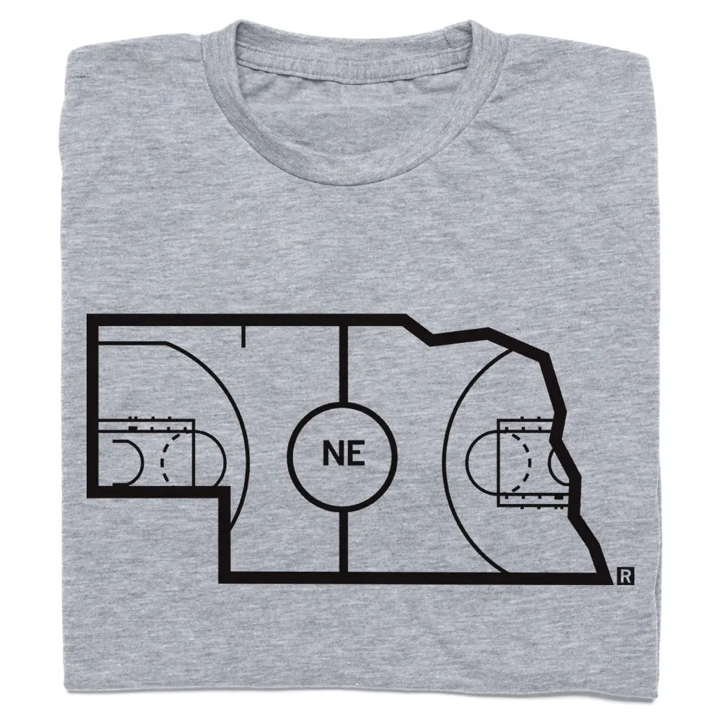 Nebraska Outline Basketball Grey 1
