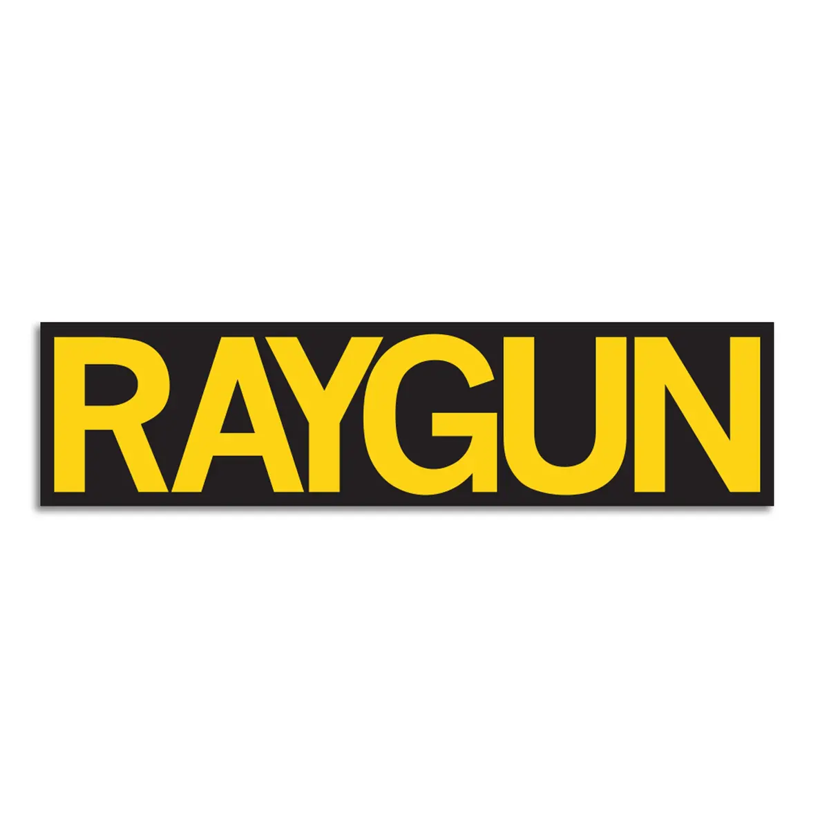 Raygun Block Text Logo Black & Gold Die-Cut Sticker 1