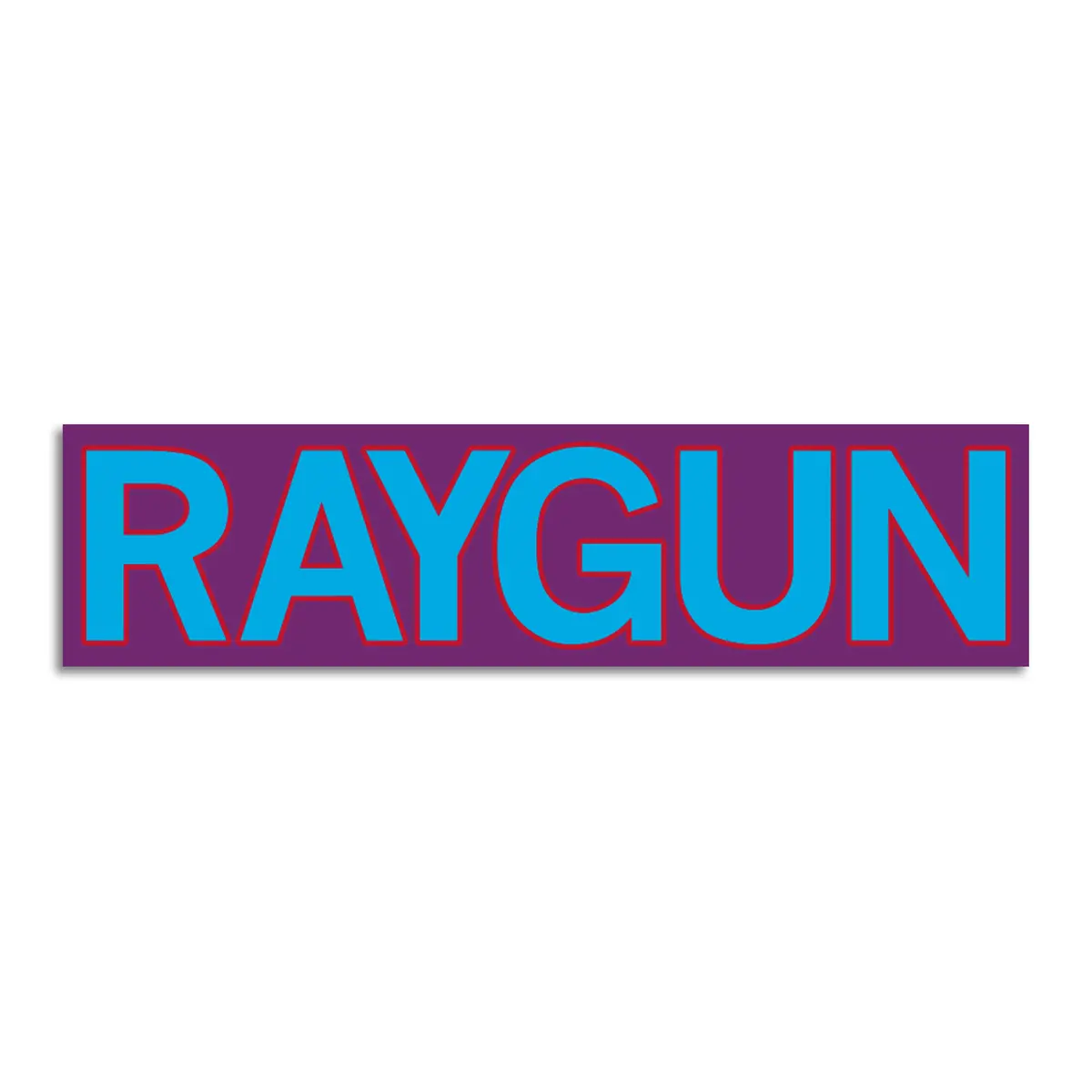 Raygun Block Text Logo Purple & Blue Die-Cut Sticker 1