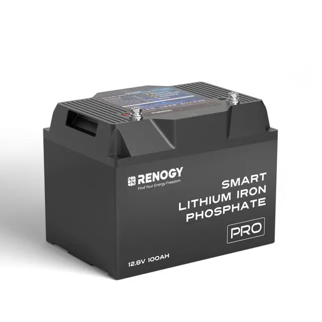 Renogy Pro Series 12Volt 100Ah Smart Lihtium Iron Phosphate Battery W/Self-Heating + Bluetooth (5000 Cycles) 7 Year Warranty 1