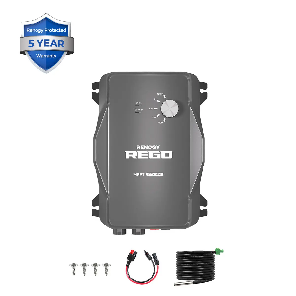 Rego 12V 60A Mppt Charge Controller With 1*5Ft 6Awg Anderson Cables 1