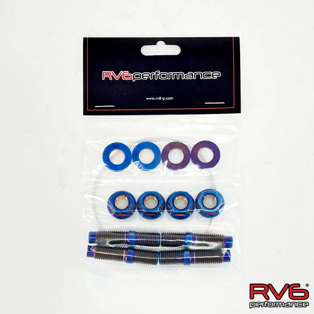 M10x1.25 Titanium Stud Set (4) With Safety Wire 1