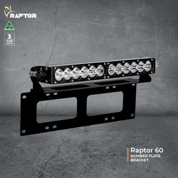 Raptor Light Bar Number Plate Mount (Black) 1