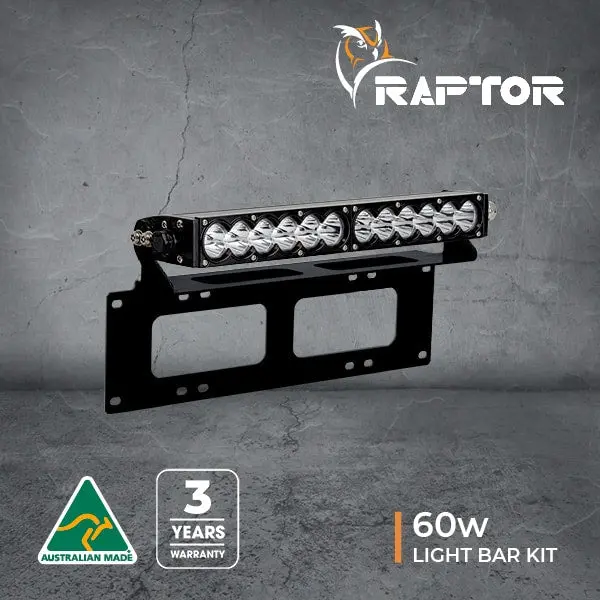 Raptor 60 Led 14.5″ Light Bar Number Plate Kit - Includes Wiring Harness And Hardware (Black) 1