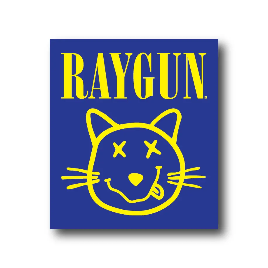 Raygun Smiley Cat Logo Sticker 1