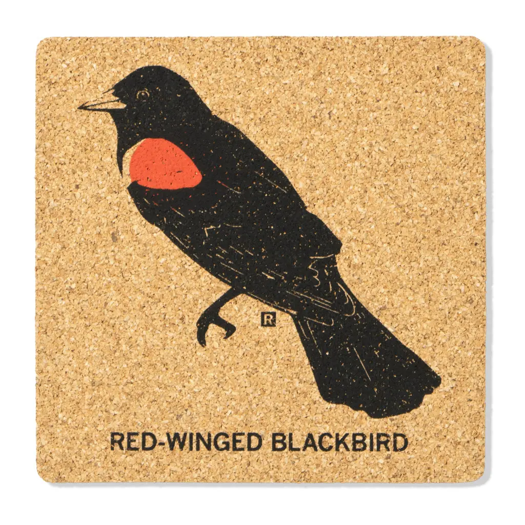Redwing Blackbird Cork Coaster 1
