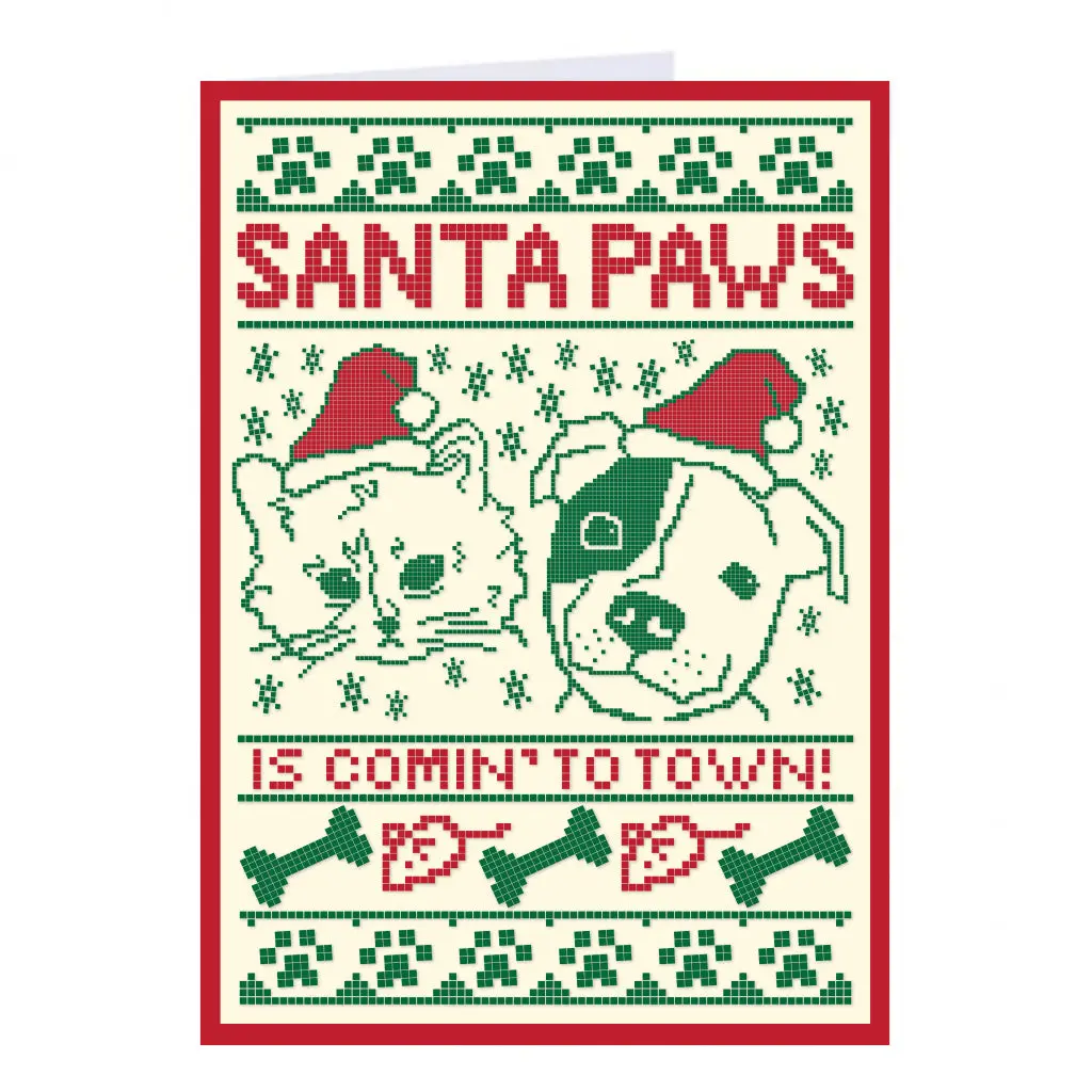 Santa Paws Greeting Card 1
