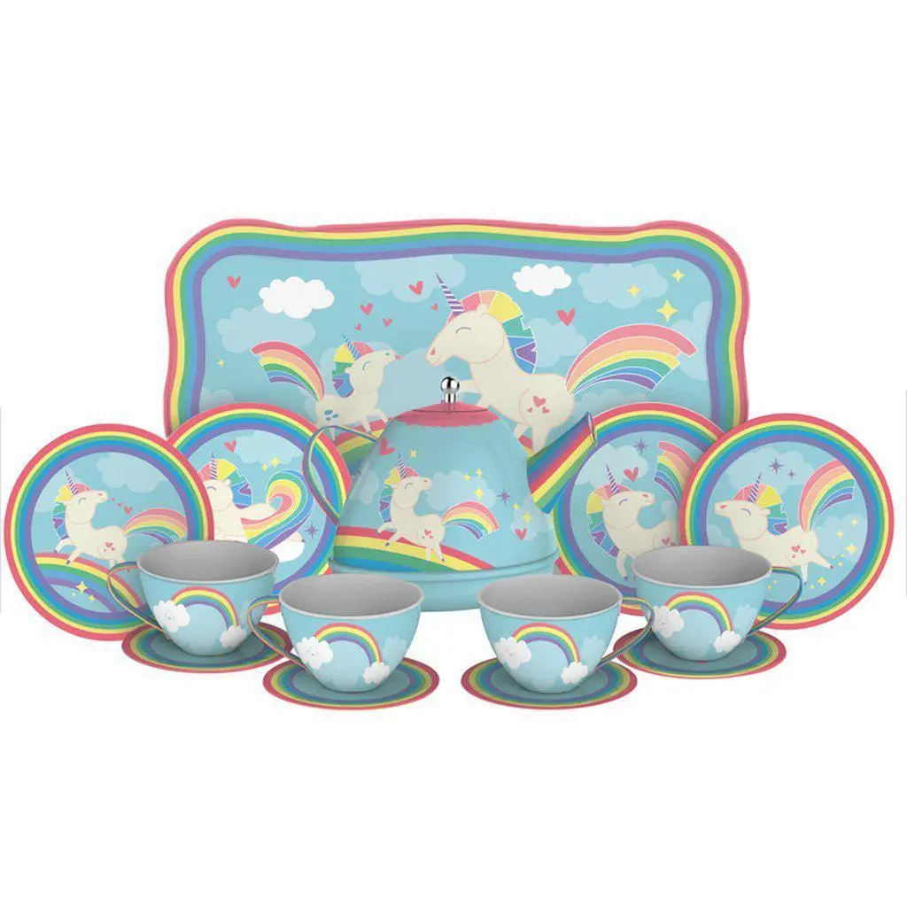 Schylling Unicorn Tin Tea Set 1